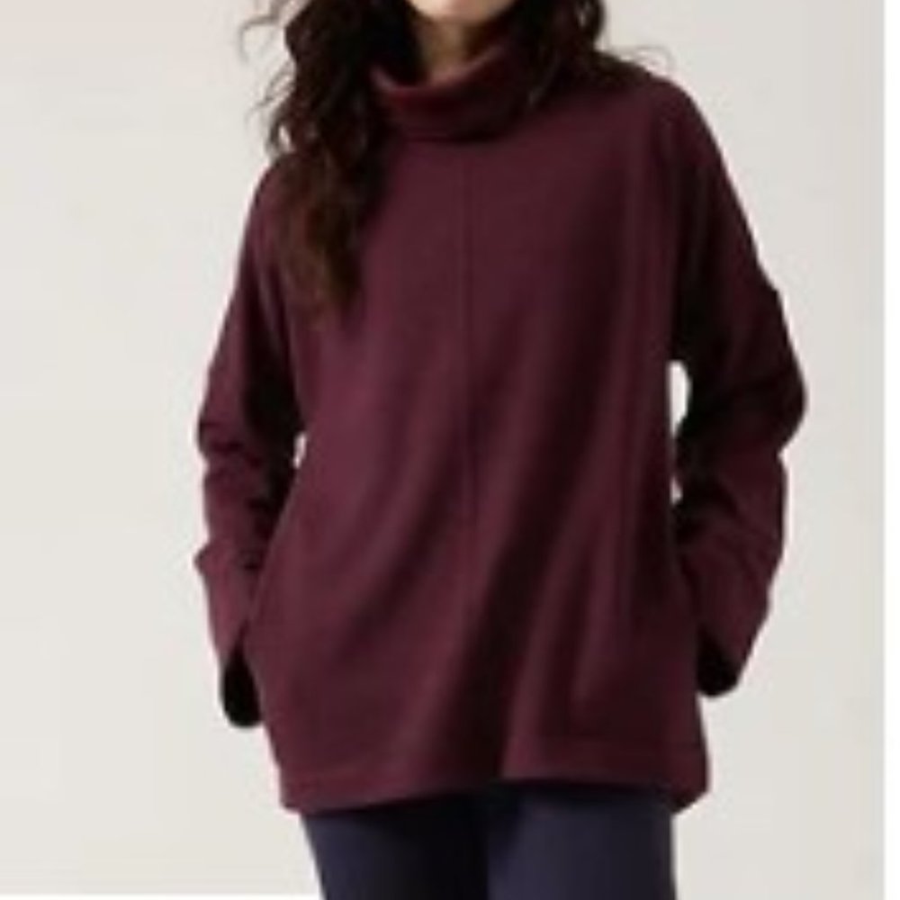ATHLETA COZY KARMA FUNNEL NECK SWEATSHIRT